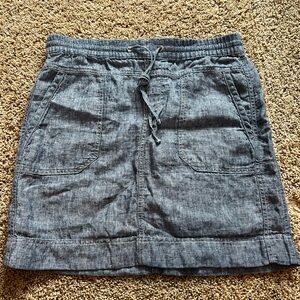 Saks Fifth Avenue Denim Color 100% Linen Skirt